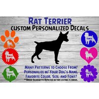 Ratte Terrier Personalisierte Hund Silhouette Vinyl Aufkleber - Auto Benutzerdefinierte Name Für Becher, Telefon von WaterfallGlenDesigns