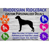 Rhodesian Ridgeback Personalisiert Hund Silhouette Vinyl Aufkleber - Fensteraufkleber Autoaufkleber Name Tumbler Phone Custom von WaterfallGlenDesigns