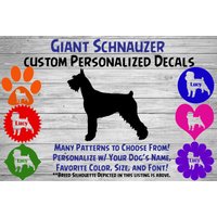 Riesen Schnauzer Personalisiert Hund Silhouette Vinyl Aufkleber - Fenster Auto Sticker Name Tumbler, Phone Custom von WaterfallGlenDesigns