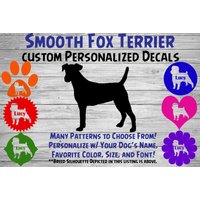 Smooth Fox Terrier Personalisiert Hund Silhouette Vinyl Aufkleber - Fensteraufkleber Autoaufkleber Hundename Tumbler Custom von WaterfallGlenDesigns