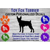 Spielzeug Fuchs Terrier Personalisiert Hund Silhouette Vinyl Aufkleber - Fensteraufkleber Autoaufkleber Name Tumbler, Phone Custom von WaterfallGlenDesigns