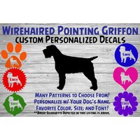 Wirehaired Pointing Griffon Personalisiert Hund Silhouette Vinyl Aufkleber - Sticker Fensteraufkleber Autoaufkleber Name Tumbler Custom von WaterfallGlenDesigns