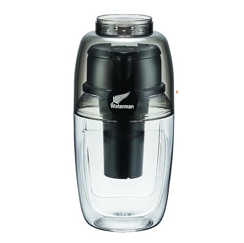 WATERMAN Wasserfilterflasche schwarze Edition - Tragbare Trinkwasserfilter mit Aktivkohle und Korallenkalzium für Mineralien, Alkalisches Wasser und Geschmacksverbesserung, BPA-freie Flasche, Schwarz WATERMAN Wasserfilterflasche schwarze Edition - Tragbare Trinkwasserfilter mit Aktivkohle und Korallenkalzium für Mineralien, Alkalisches Wasser und Geschmacksverbesserung, BPA-freie Flasche, Schwarz von WATERMAN