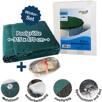 Planet Pool - Abdeckplane für 915x470cm Acht-/Oval Pools und Schwimmbecken - 94 g/m² Winterschutz und Ganzjahresabdeckung von PLANET POOL