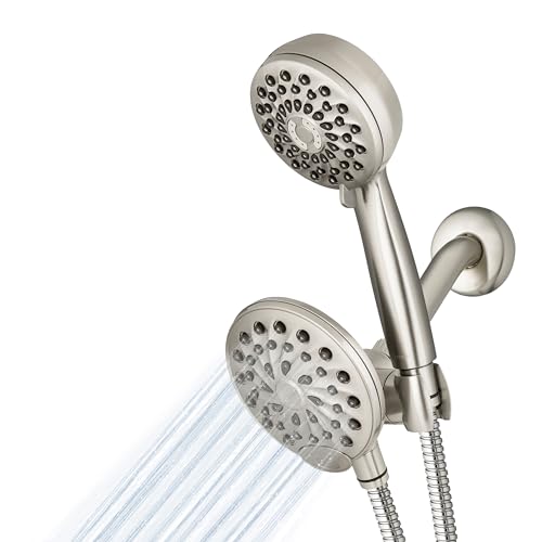 Waterpik One-Touch Dual 2-in-1 Duschsystem mit Regenduschkopf und 7 Modi Handbrause gebürstetes Nickel XPB-139E-769ME Waterpik One-Touch Dual 2-in-1 Duschsystem mit Regenduschkopf und 7 Modi Handbrause gebürstetes Nickel XPB-139E-769ME von Waterpik