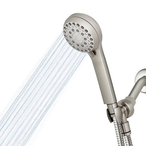 Waterpik XAL-649ME Hochdruck-Handbrause mit Schlauch, PowerPulse Massage, 6 Modi, gebürstetes Nickel von Waterpik