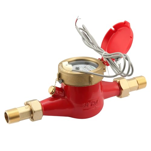 Watflow DN20 1,9 cm NPT Kupplungen, Gallonen-Wasserzähler mit Impulsausgang, Warmwasserzähler für Garten oder Haus, Multi-Jet von Watflow