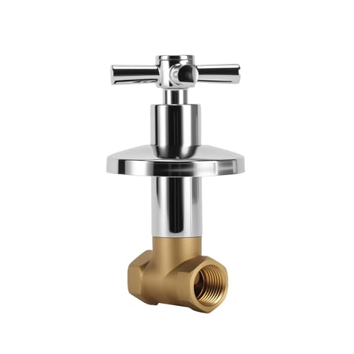 Weirun Absperrventil, 1,27 cm NPT Messingkörper, 1/4-Umdrehungsventil mit Kreuzgriff, Ersatzteile, universell passend für Dusche, Küche und Wohnmobile, 1 Stück, Chrom Weirun Absperrventil, 1,27 cm NPT Messingkörper, 1/4-Umdrehungsventil mit Kreuzgriff, Ersatzteile, universell passend für Dusche, Küche und Wohnmobile, 1 Stück, Chrom von Watflow