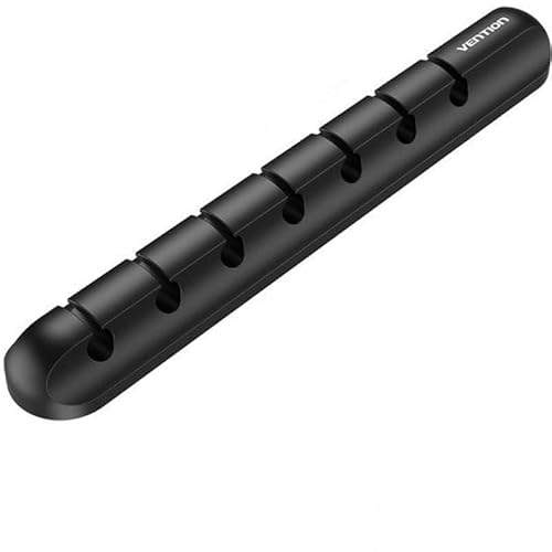 Kabel-Organizer – Spiralbindung mit 7 Anschlüssen, schwarz, ideal, um den Schreibtisch ordentlich und frei von Kabelsalat zu halten von Watio Wave