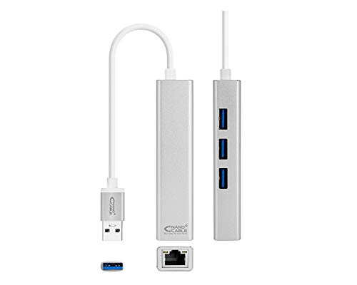 Konverter – USB 3.0 zu Gigabit Ethernet Konverter mit 3 USB 3.0-Anschlüssen, 15 cm langes Kabel, ideal für eine schnelle und effiziente Verbindung von Watio Wave