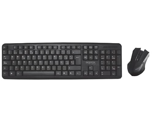 Tastatur - Optische Tastatur und Maus mit USB-Anschluss, schwarzes Design, Ergonomie für Langen Gebrauch, ideal für Büro und Zuhause von Watio Wave
