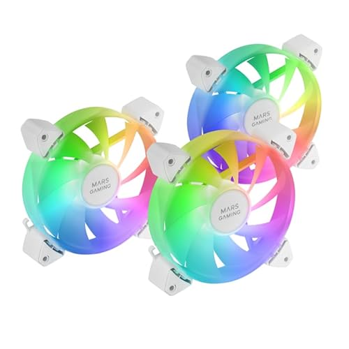 Ventilator, Set mit 3 Lüftern, 120 mm, A-RGB-Beleuchtung, effiziente Leistung und weißes Design, ideal zur Verbesserung der Kühlung von Watio Wave