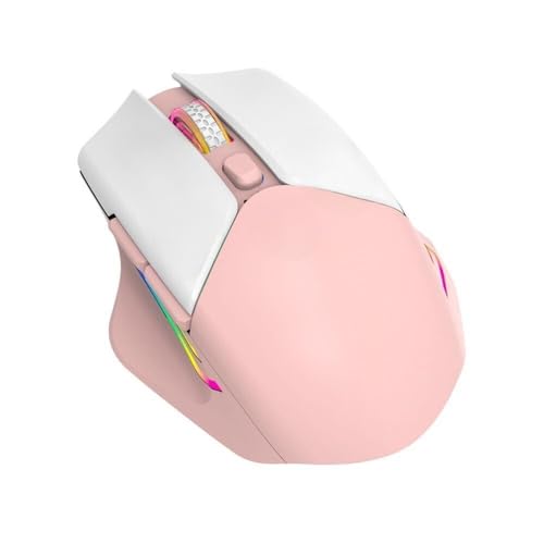 Watio Wave Kabellose Maus, wiederaufladbar, 2,4 GHz, 1600 DPI, 400-mAh-Akku, LED-Licht, Rosa, Elegantes und praktisches Design. von Watio Wave