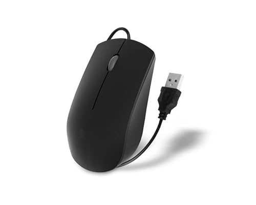 Watio Wave Maus - Leises optisches Gerät, mit Kabel, Schwarz, ergonomisches Design, ideal für Büro, hohe Präzision im Gebrauch von Watio Wave
