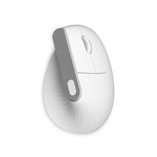 Watio Wave Maus - Vertikale, ergonomische optische Maus mit Dual-Funktion, wiederaufladbarem Akku und weißem Design, ideal für eine Lange und Bequeme Nutzung von Watio Wave