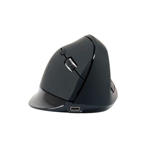 Watio Wave Optische Maus, ergonomisch, Bluetooth, 6 Tasten, 1600 DPI, wiederaufladbarer Akku, Schwarz, vertikales Design für mehr Komfort. Watio Wave Optische Maus, ergonomisch, Bluetooth, 6 Tasten, 1600 DPI, wiederaufladbarer Akku, Schwarz, vertikales Design für mehr Komfort. von Watio Wave