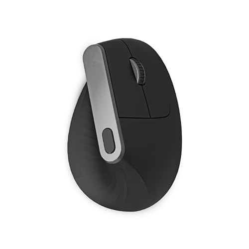 Watio Wave Optische Maus – vertikale ergonomische Maus mit dualer Konnektivität, wiederaufladbarer Akku, schwarzes Design für Komfort im täglichen Gebrauch von Watio Wave