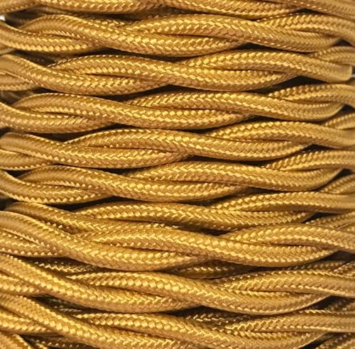 5 m geflochtenes Textilkabel, goldfarben 5 m geflochtenes Textilkabel, goldfarben von WatioWave