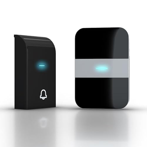 DC-Funkklingel in elegantem Schwarz und Weiß. Perfekt für jedes Zuhause, vereint Stil und Funktionalität. Genießen Sie die einfache Installation und Verwendung ohne Kabel. von WatioWave
