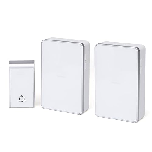 Kabellose digitale Türklingel mit elegantem Design in Weiß und Silber - Perfekt für moderne Wohnungen, einfach zu installieren und mit einer Reichweite von bis zu 100 Metern - 1-2 Stück im Kabellose digitale Türklingel mit elegantem Design in Weiß und Silber - Perfekt für moderne Wohnungen, einfach zu installieren und mit einer Reichweite von bis zu 100 Metern - 1-2 Stück im von WatioWave