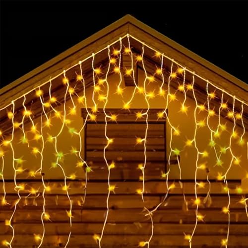 LED-Lichterketten in Eiszapfenform, betrieben mit 3 x AA-Batterien, erzeugt ein warmweißes Licht, 10 m Länge und 0,6 m Breite, ideal für eine gemütliche Atmosphäre. LED-Lichterketten in Eiszapfenform, betrieben mit 3 x AA-Batterien, erzeugt ein warmweißes Licht, 10 m Länge und 0,6 m Breite, ideal für eine gemütliche Atmosphäre. von WatioWave