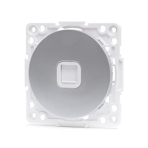 Silberne Stecker für deutsche/französische 1-fach Telefonsteckdose - Ideal für moderne Installationen - bietet Eleganz und optimale Verbindungen - Qualität und Design in einem Produkt von WatioWave