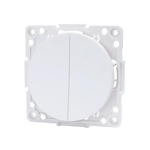 Weißes Rundstück für 2-Wege-Schalter und 2 Tasten, ideal für Unterputzinstallation.Perfekt, um modernen elektrischen Anlagen ein elegantes und funktionales Finish zu verleihen. Weißes Rundstück für 2-Wege-Schalter und 2 Tasten, ideal für Unterputzinstallation.Perfekt, um modernen elektrischen Anlagen ein elegantes und funktionales Finish zu verleihen. von WatioWave