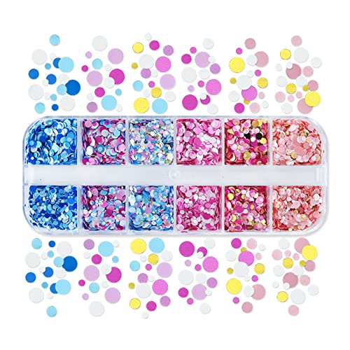 12 Gitter Runde Pailletten Dekoration Für Epoxidwarengussharzformen DIYS Schmuckzubehör Machen Bunte Nägel Pailletten Glitter Tumblers Formen Handwerkshandwerk von Watreketal
