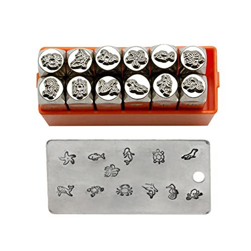 12 PCs/Set Muster Stanzstahl Stempel Stempel Schablonen Schmuck Werkzeuge Tierförmige Siegel Schmuckwerkzeuge Tag Werkzeug Tools von Watreketal