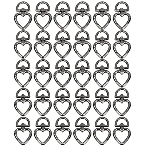 30 Pcs Herz Metallschnalle Schnapphaken Keyring Zink Legierung Drehschnallen Trigger Federschlüsselringschnalle Für Lederhandwerk Drehklasze Schwere Große Snap Haken Schlüssel von Watreketal