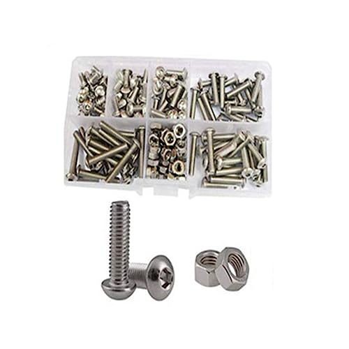 304 Edelstahl Sechskantschaltstoff Kopfkappenschraube Sechskantmaschinen Metrikmutter Schrauben Sortiment Kit Set M2 ~ Edelstahl 304 Edelstahl Sechskantschaltstoff Kopfkappenschraube Sechskantmaschinen Metrikmutter Schrauben Sortiment Kit Set M2 ~ Edelstahl von Watreketal