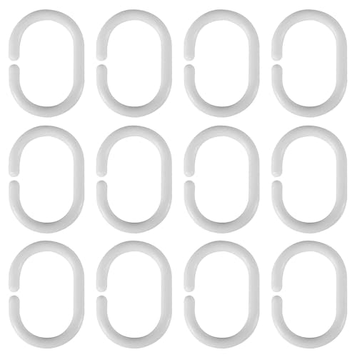 Einfache Installation Plastik Duschvorhang Clip C Typ Design Haken Haltbarkeit Badezimmer Organisatoren Zubehör Badezimmerringe von Watreketal