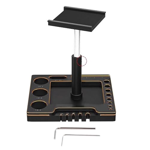 Fernbedienungsauto Arbeitsständer 360 Grad Rotation Reparaturwerkständer Kit Für TRX4M SCX24 FCX24 1/14/16/18/24 Scale Car Aluminium von Watreketal