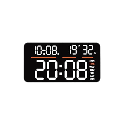 Große Digitale Anzeige Wanduhr Mit Temperatur Datum Lesen 2 Alarme Countdown Fernbedienung Für Home Office Nutzung Elektronischer Wanduhr von Watreketal