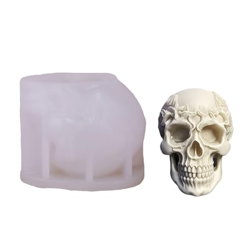Halloween Schädelstatue Kerzenformen Für Gipsum Dekoration Wohndekoration Basteln Schädel Statue Formen Kreative Kerze von Watreketal
