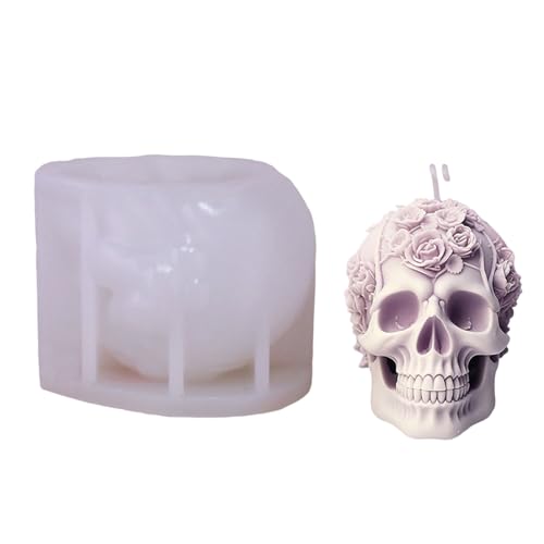 Halloween Schädelstatue Kerzenformen Für Gipsum Dekoration Wohndekoration Basteln Schädel Statue Formen Kreative Kerze von Watreketal