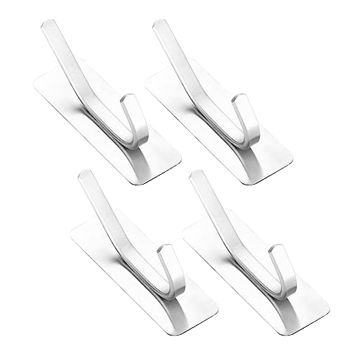 Handtuchhaken Helles Polieren 304 Edelstahl Doppelwandbügel Heavy Duty Robe Tür Badezimmerhalter Rack Selbstkleber Tür Halloween Duschvorhang Geschmack Tragbares Gebürstetes Set Mit von Watreketal