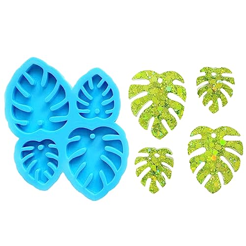 Kristall Epoxidohrringe Schmuckformen Hängende Anhängerdekoration Monstera Deliciosa Unregelmäßige Spiegel Silikonform Blattohrringformen Für Harzguss von Watreketal
