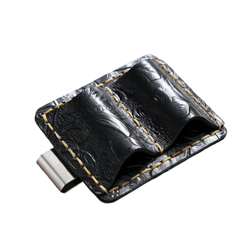 Lederstifthalter Mit Metall Clip Notebook Doppelte Lochbleistiftclip Für Journalplaner Ordner Buch Elegant Accessoire von Watreketal