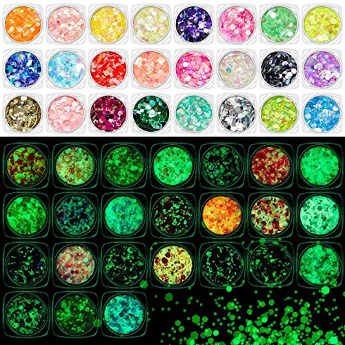Luminöse Nagelglitter Pailletten Fluoreszenz Regenbogen Gemischte Hexagonale Stücke Holographische Confetti Nagel Glitter Konfetti Luminöse Nagelglitter Pailletten Fluoreszenz Regenbogen Gemischte Hexagonale Stücke Holographische Confetti Nagel Glitter Konfetti von Watreketal