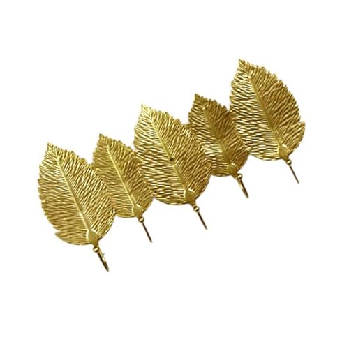 Nordic Iron Golden Blatt Haken Kleiderbügel Wandmontierte Hochleistungsschlüsselhalter Rostproofes Badezimmer Küche Dekoration Resistente Badezimmerhaken von Watreketal