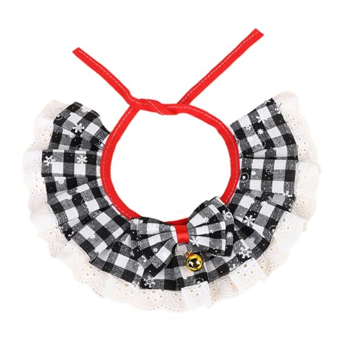 Pet Weihnachten Speichel Handtuch Mit Kleinen Bells Katzenkragen Gitterdruck Verstellbarer Kätzchen Kätzchen Welpen Festivalkragen Schal Für Katzen Für Hunde Bandana Kragen von Watreketal