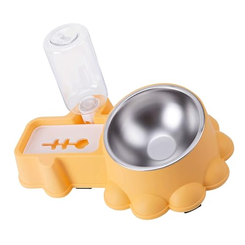 Praktische Haustier Doppelschüssel Trockenfutter Automatisches Wasser Für Katzen Für Katzen Füttere Hundeschale Selbstbewässerung Nonspill Cats von Watreketal