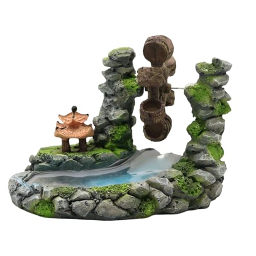 Realistisches Harzes Dynamisches Wasserrad Mit Pavillons Aquarien Dekoration Landschaftsgestaltung Figur Für Garnelen Und Fischverbindungen Fischtank Dekoration von Watreketal