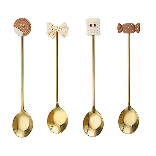 Teelöffel Gadgets Gold Plattiert Dessert Löffel Tisch Ware Food Grade Edelstahl Hitzebeständiges Bistros Verkostungslöffel Edelstahl von Watreketal