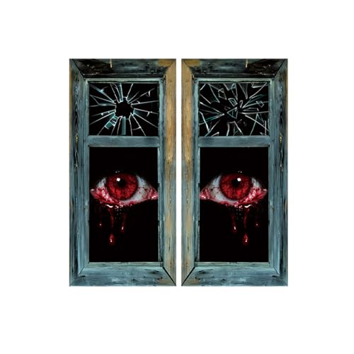 Watreketal 10 Teile Einfach Installieren Sie Geisterthemen Türfenster Vorhang Polyester Halloween Party Dekoration Scary Backdrops Terrorszene Hintergrund Halloween Vorräte von Watreketal