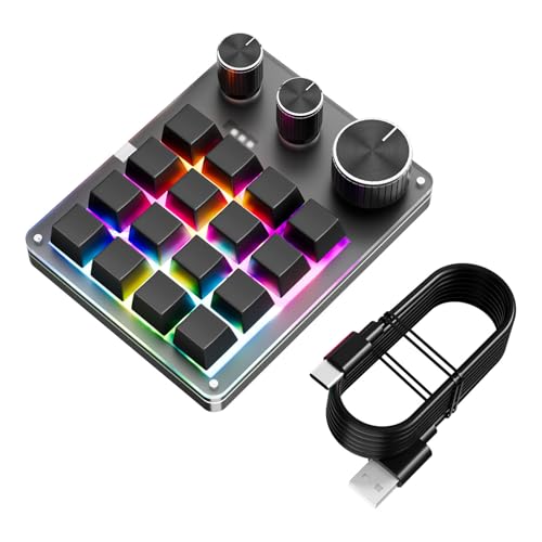 Watreketal 16 Taste USB Programmierbare Tastatur Mit 3 Knoten Hotswap Mechanisches Design Ideal Für Spiele Und Büro Verwenden Sie Eine Handspieltastatur von Watreketal