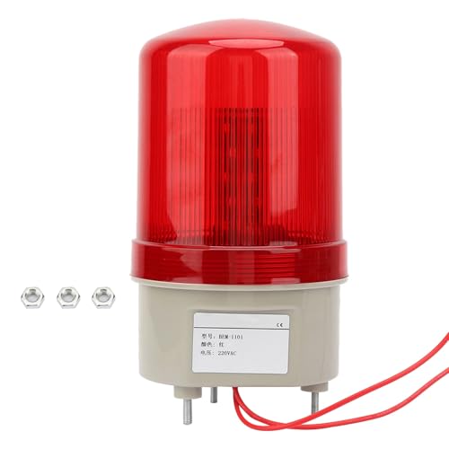 Watris Veiyi 220VAC Rotierende Signalleuchte, Rote LED Sirene Alarmsirene, 97mm Durchmesser Blinklicht Für Innen- Und Außenbereiche von Watris Veiyi