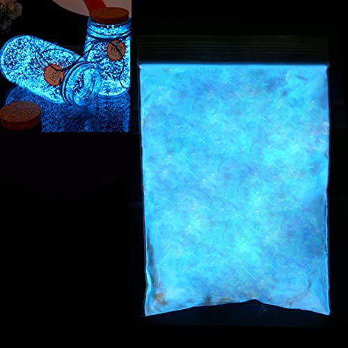 Watris Veiyi Fluoreszierender Pulver, 100g Fluoreszierende Farbe, Im Dunkeln Nachleuchtendes Farbpulver, Phosphoreszierend Leuchtpulver für DIY-Dekoration Handgefertigt(Himmelblau) von Watris Veiyi