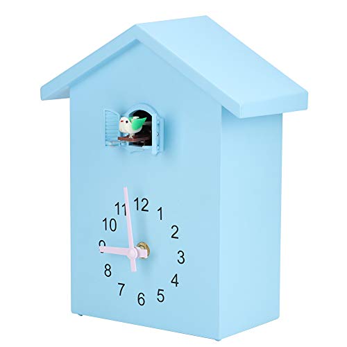 Watris Veiyi Kuckucksuhr Modern, Vogelstimmen Uhr, Wanduhr Blau, Lautlose Bewegung, mit Vogeldekor, für Heimdekoration, 15x9x25cm von Watris Veiyi